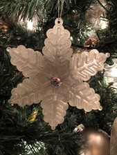 New Kurt Adler 5" Casual Living Frosted Silver Snowflake Christmas Ornament-B 