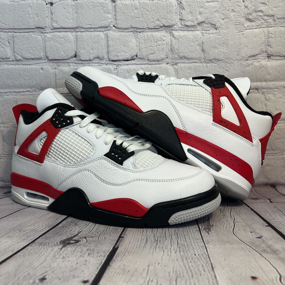 Nike Air Jordan 4 Red Cement Black White Shoes 408452-161 Nike Air Jordan 4 Red Cement Black White Shoes 408452-161