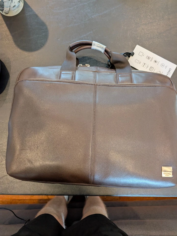 Bolsa de computador de couro KNOMO Newbury - Imagem 2 de 4