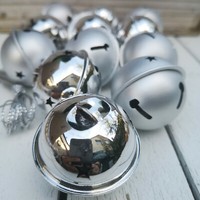 12 X Deko Schelle Schellen GlöCkchen Silber Metallic 40Mm Groß Metall GlöCkchen