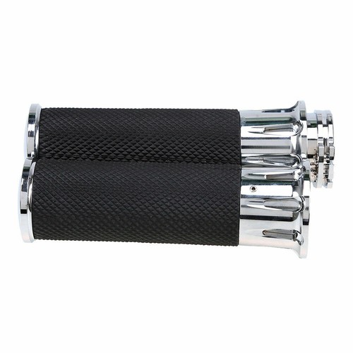 Pair Motorcycle Handlebar Hand Grips CNC Hand Bar Universal Fit Harley Dyna BMW - Picture 2 of 10