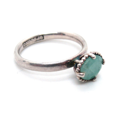 SPINNING Designer Ring 925 Sterling Silber Geburtsstein MAI Smaragd Denmark RG55