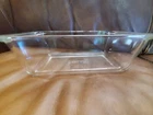 Vintage Pyrex Clear Glass 212 Loaf Pan w/Handles Bread Meatlloaf USA Made 9"x5"
