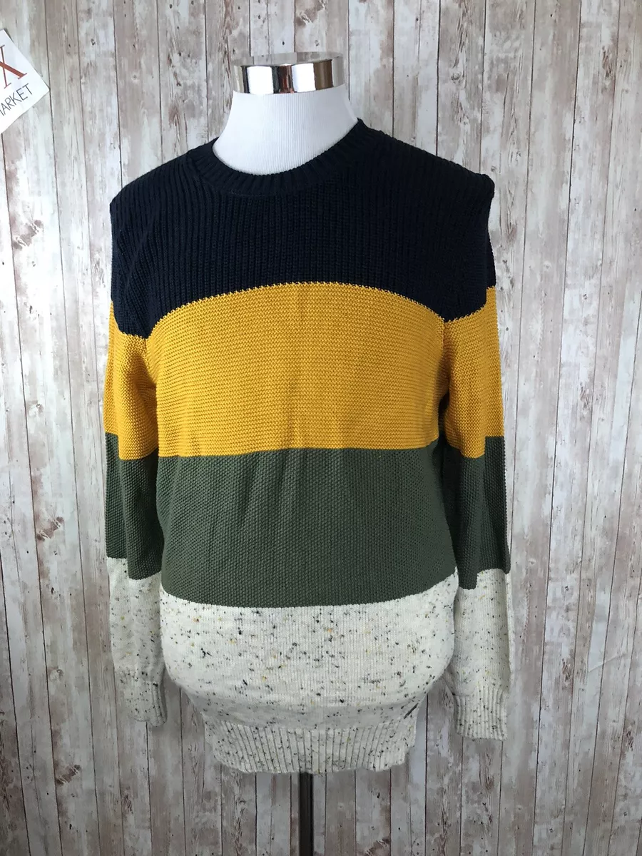 Colins Sweater Mens Large Color Block Striped Acrylic Pullover Sweatshirt N63