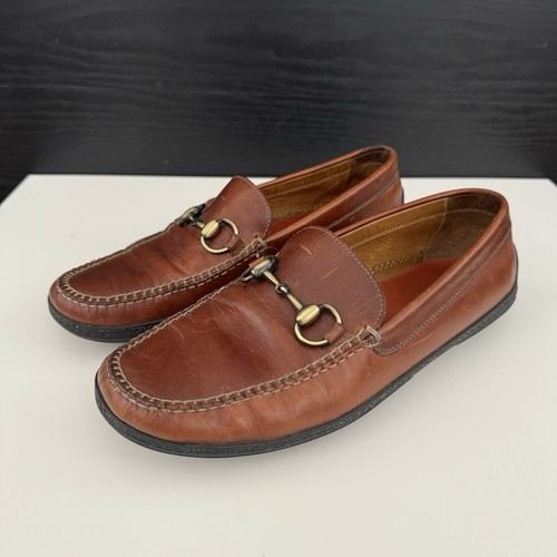 Peter Millar MC00F01 Größe 8M Braun Leder Slipper Fahren Halbschuh Herrenschuhe