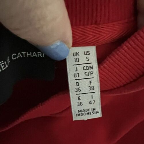 Adidas x Danielle Cathari Women's Shirt Size S Red Long Sleeve Crewneck - Picture 3 of 10