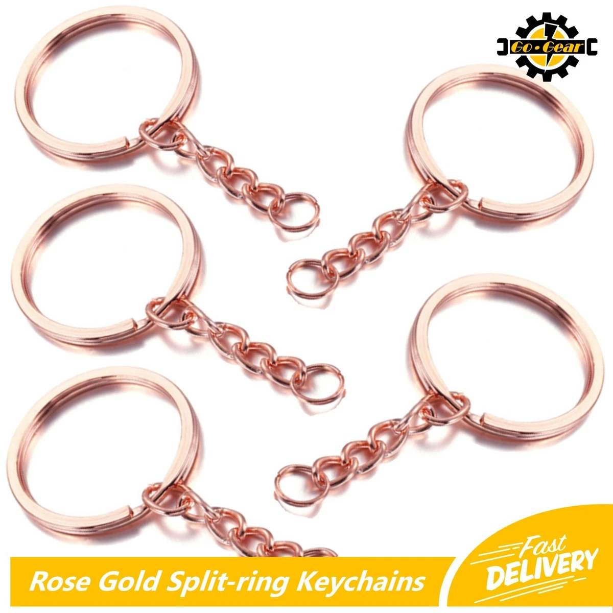 SPLIT RING KEYCHAINS Keyring Rose Gold Link Set Key Chain Rings Craft Trade