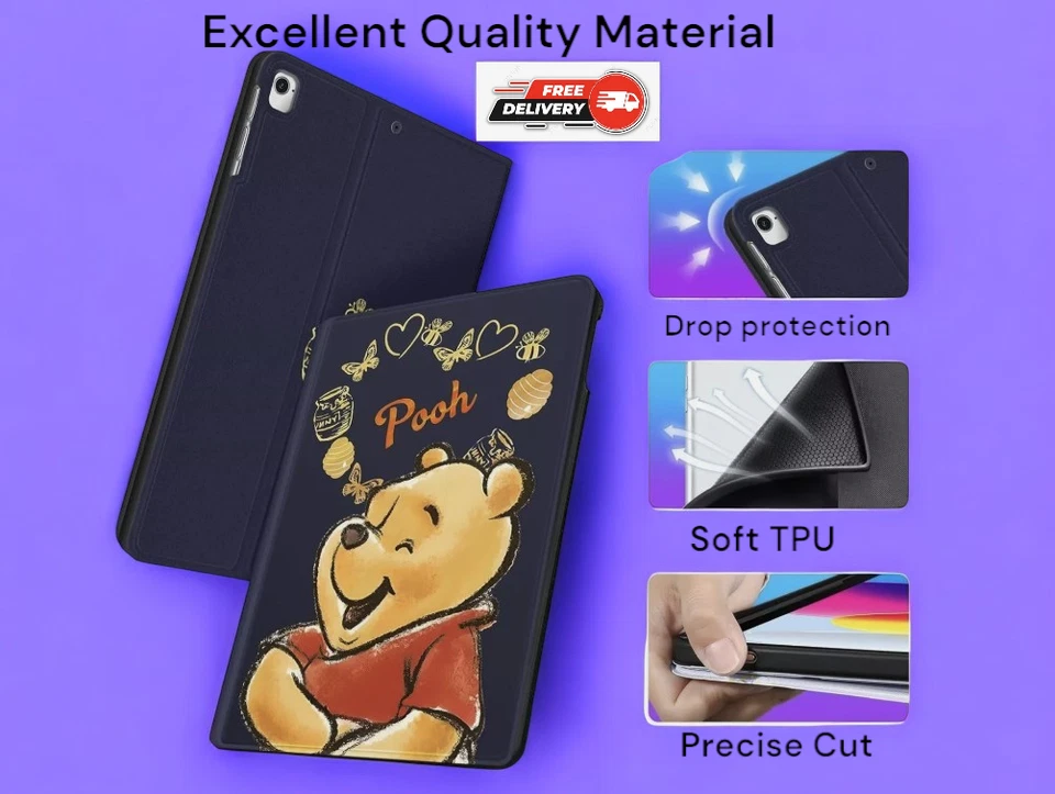 iPad 10th Generation Koecya Case 10.9 Inch 2022 Cute Cartoon Kawaii Winnie Pooh - Image 2 of 4