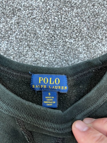 Polo Bear By Ralph Lauren Kids Black Sweatshirt Size 5 Skiing Graphic - Picture 3 of 6