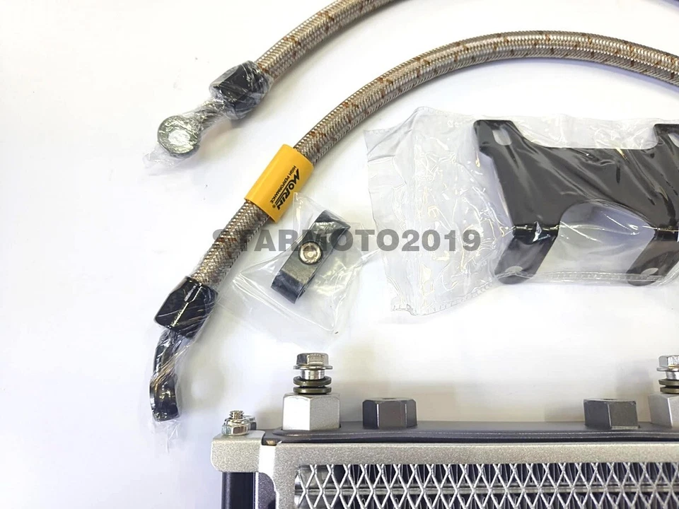 ENFRIADOR DE ACEITE PARA MOTOR KAWASAKI Z125 PRO ALUMINIO ALTA CALIDAD NEGRO-PLATEADO Foto 4 de 4