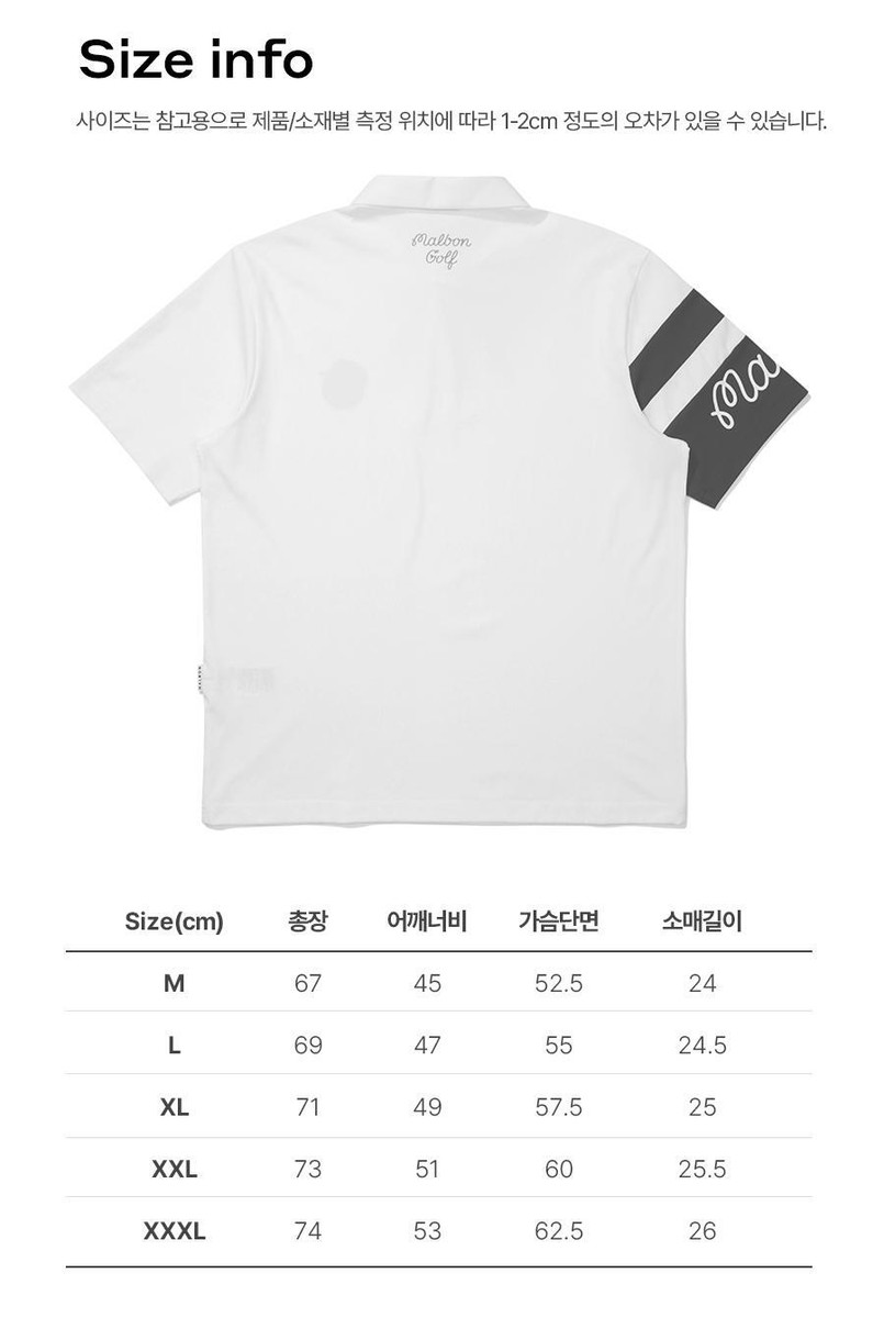 【MALBON GOLF】 Basic Performance Cara T-Shirt ■MAN /追跡付 Genuine Malbon Golf Basic Performance Cara T-Shirt WHITE