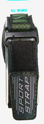 Med/L Black Green Spandex Nylon Watch Band Fits 16-20mm Timex Expedition Ironman