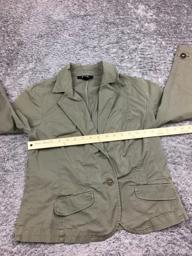 Style & Co Jacket Womens Size Petite Medium Green Twill Cotton Khaki - Picture 5 of 11