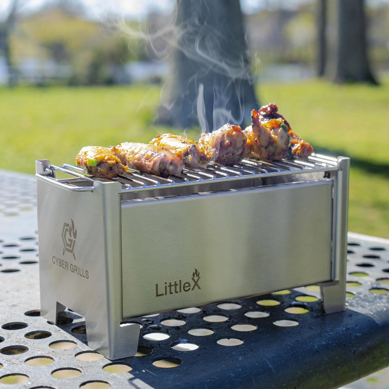 Portable Foldable Small Charcoal Grill & BBQ | Camping Stove | Stainless Steel
