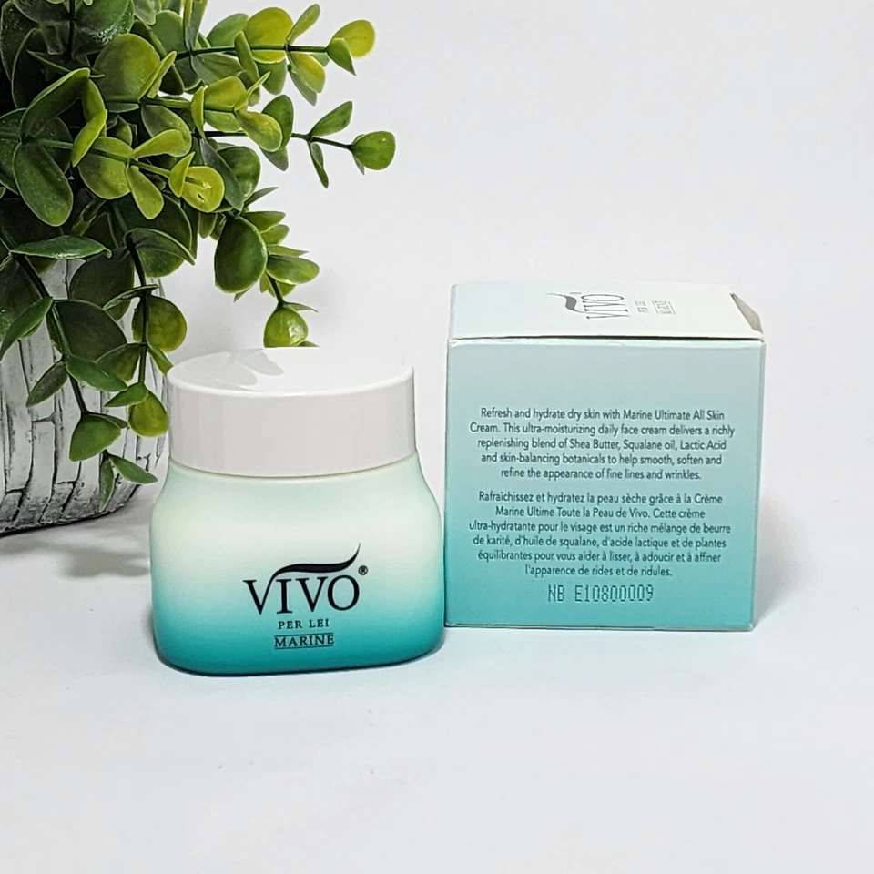 Marine Ultimate Crema Manteca de Karité Aceite de Escualano Ácido Láctico 1.76 OZ ~ Vivo Per Lei Foto 3 de 4