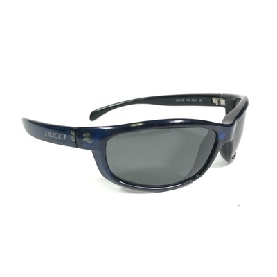 Gafas de sol vintage Bucci FALCON 27100 marcos cuadrados negros azules con lentes |
