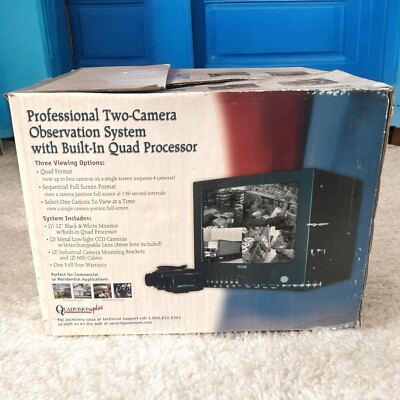 Vintage Quadvision Plus 12  Focus Quad Observation System Screen & Camera