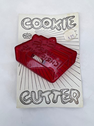 New Vintage HRM Merry Christmas Present Red Cookie Cutter