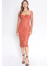 4SI3NNA Pazmina Mesh Midi Dress women's size m