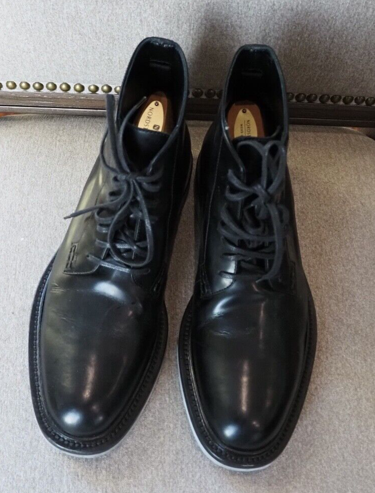 NUOVI stivali militari stringati Saint Laurent neri in pelle di vitello taglia 40 US ($1150)