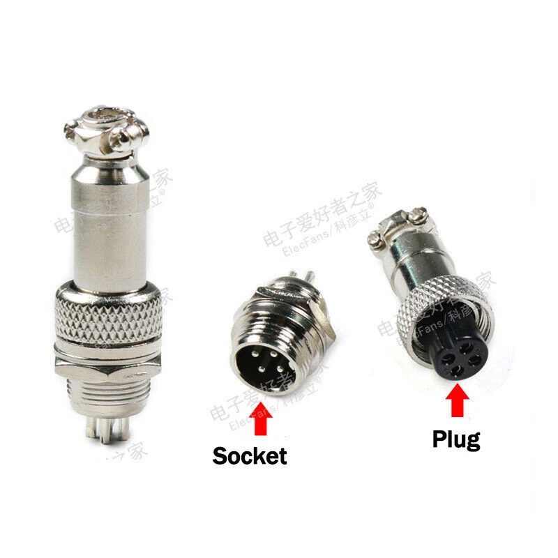 2 3 4 5 6 8 Pin Metal Male Female Panel 12mmGX12 Aviation Plug Cable Connector - Image 4 of 4