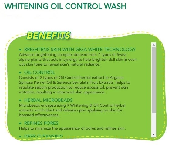 Limpiador iluminador OXY Whitening Oil Control (3 x 100 g) - piel grasa Foto 4 de 4