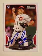 Nathan Karns Signed Bowman #32013 Rookie Card Washington Nationals Auto MLB RAD