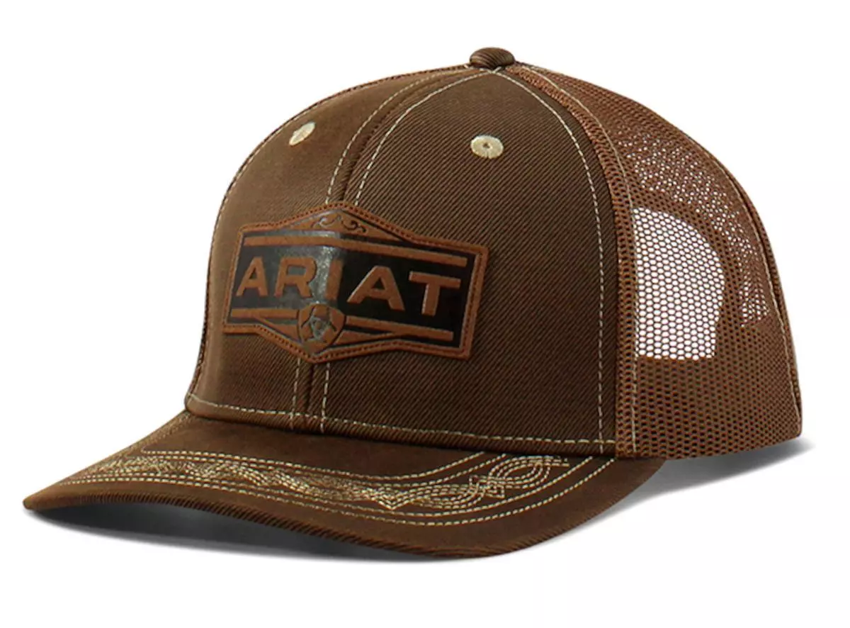 Ariat Western Mens Cap Baseball Hat Embroidered Logo Brown A300062902