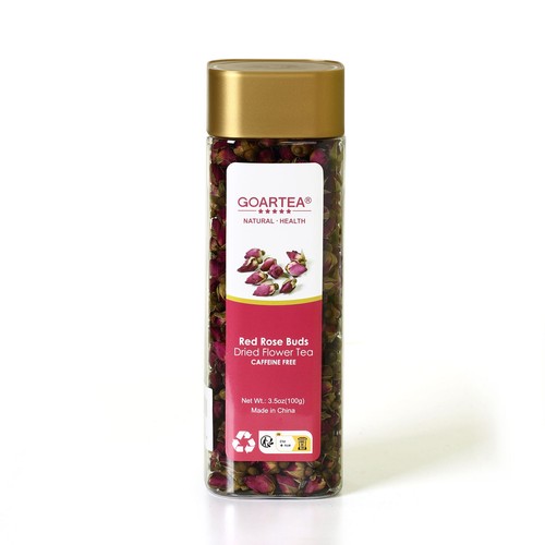 GOARTEA 100g Red Rose Bud Dried Edible Petal Flower Chinese Herbal Tea - Bottled - Picture 5 of 6