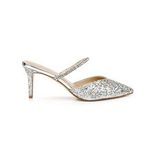 Jewel Badgley Mischka Women's Silver Jan Evening Mules Size 9 - Silver