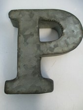 Galvanized Metal Letter P 6" Rustic Country Industrial Farmhouse 3D
