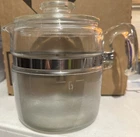 Vintage Pyrex Flameware 7756 6 cup Coffee Percolator w/Lid No Strainer