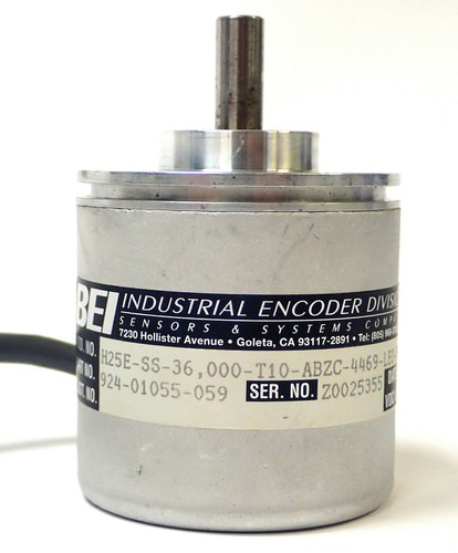 BEI 924-01055-059 HEAVY DUTY OPTICAL ENCODER 2.5" DIA 36,000 CYCLES DUAL w INDEX - Picture 2 of 9