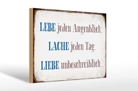 Holzschild Spruch 30X20Cm Liebe Lache Jeden Tag Geschenk Deko Schild Wooden Sign