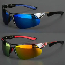 New Men Polarized Sunglasses Sport Wrap Around HD Mirror Driving Eyewear Glasses