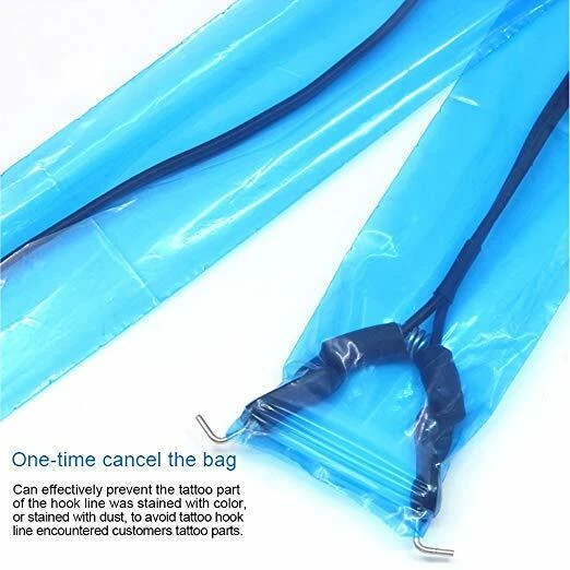 New 100Pcs Tattoo Machine Bags Clip Cord Sleeves Disposable Plastic Cover Bags image 6