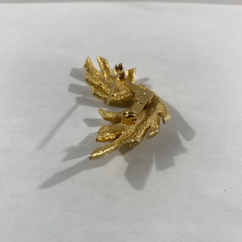 Set Anstecknadel und Clip-On Ohrringe goldfarben und Kristalle Markenlos guter Zustand - Bild 12 von 21