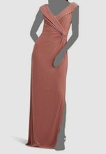 Lauren Ralph Lauren Women's Pink Twisted Off-Shoulder Gown Dress Size 6