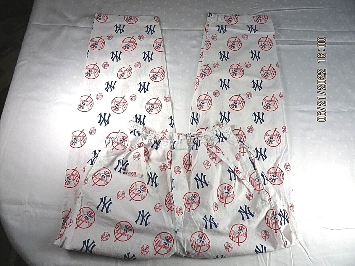 CONCEPTS SPORT SZ S 100% Cotton Yankees Logo White Fly Pajamas