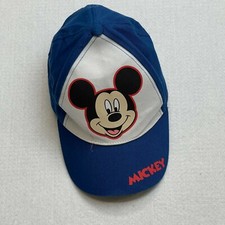 Disney Mickey Hat Boy Blue White 100% Cotton Big Graphic