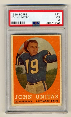 1958 Topps Football #22 Johnny Unitas Colts PSA 3