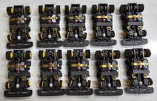 Lot of 10 1991 TYCO TCR Slot less Car Wide Chassis Yellow Wheels New Old Stock