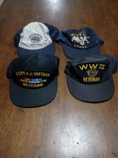 Lot Of 4 Vintage Snap Back Veterans Hats