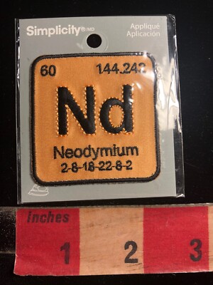 Chemistry Science Nerd Element Nd NEODYMIUM Patch Periodic Table 03RL