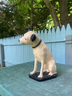 RCA Advertising Nipper Dog Chalkware/Plaster Statue, Stands 14.5'' High