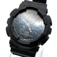 B045 CASIO G-SHOCK All Black GA-100 Watch with Paper Case, Working Condition