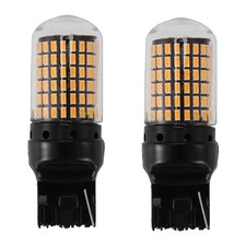 2X 7440 Canbus Super Bright Error LED Bulb T20 W21W 144 SMD Amber for9906