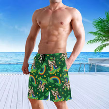 Summer Swim Hawaiian Shorts Bathing Suit with Pockets