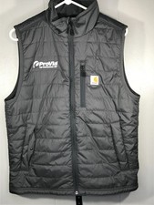 Carhartt Rain Defender Vest men's MD Black Zip Puffer Gilliam Work Pockets Logo