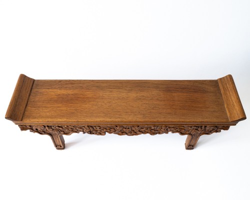 Fine Chinese Vintage Relief Carved Hardwood Altar Table Display Stand 20th C - Picture 2 of 4
